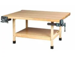 Diversified Spaces Wooden Two Station Student Workbench Tables^ Makerspace & Shop|Wood Tables