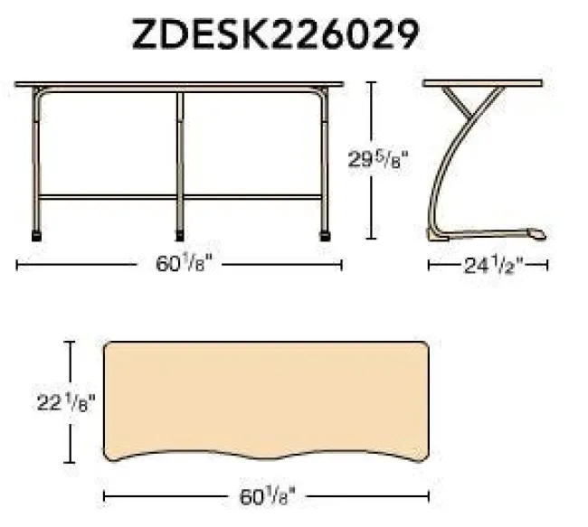 Virco Zuma Cantilever School Desk w/ Plastic Book Boxes - Two-Student^ Two Student Desks|Open Front School Desks