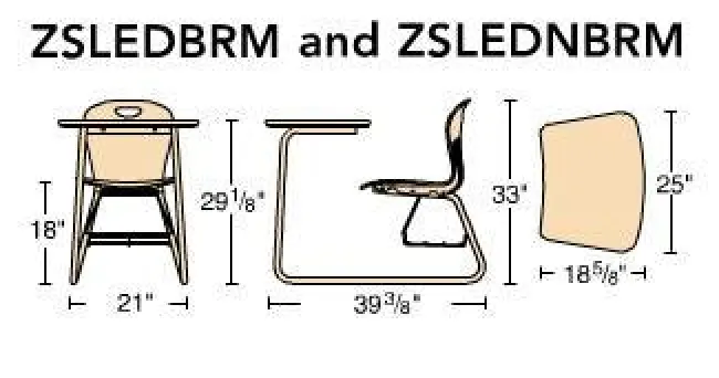 Virco Zuma Sled Base Combo Desk^ Combo Chair Desks